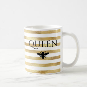 Mug Gold Stripes Queen Bee Personnalisé