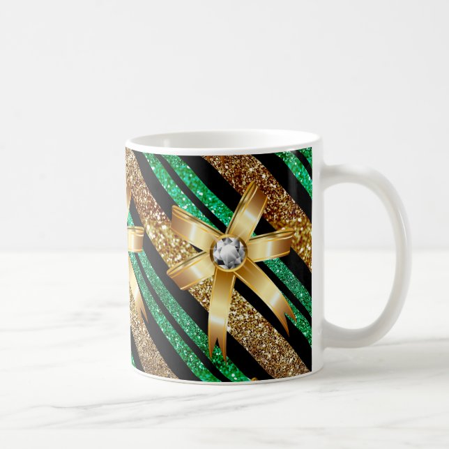 Mug Gold Vert & Black Faux Parties scintillant Gold Di (Droite)