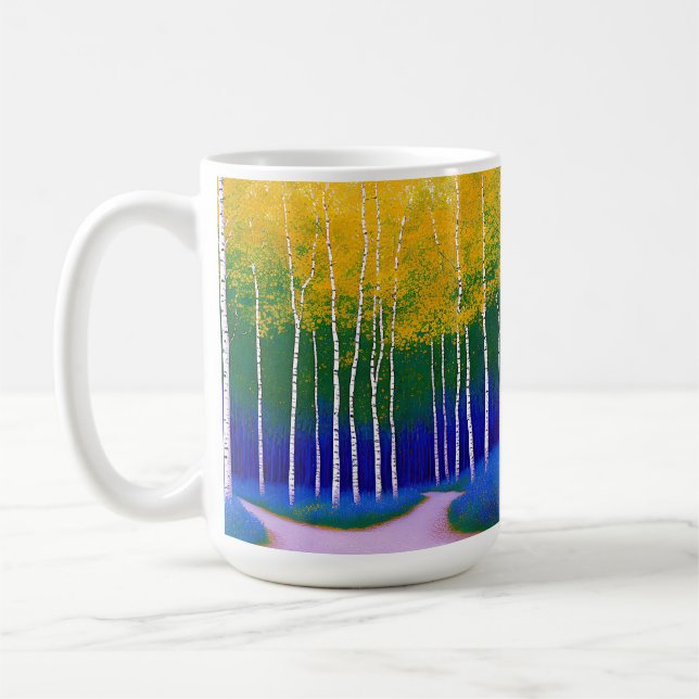 Mug Golden Canopy - Un paysage boisé (Gauche)