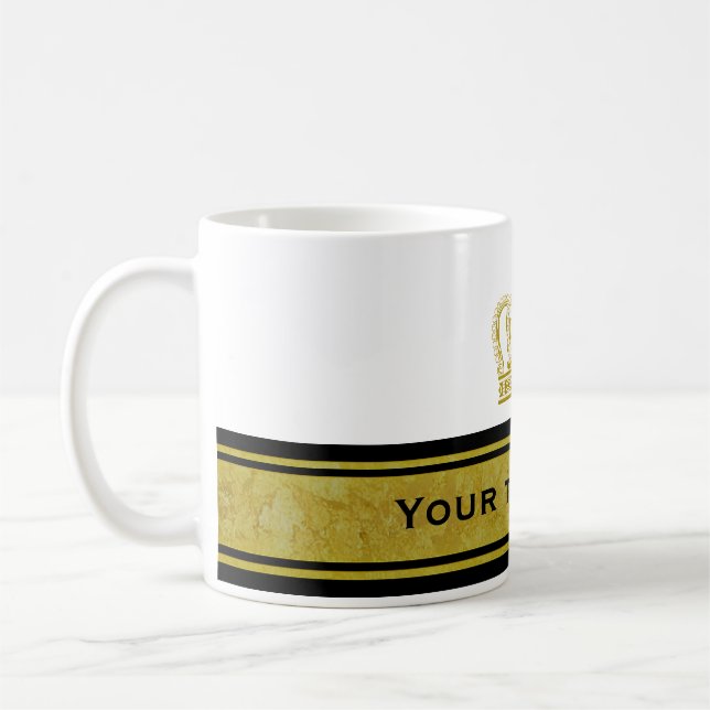 Mug Golden Crown + votre texte & arrière - plan (Gauche)