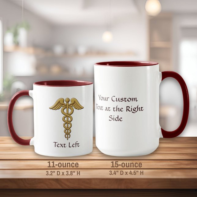 Mug Golden Double Snake Caduceus (Créateur téléchargé)