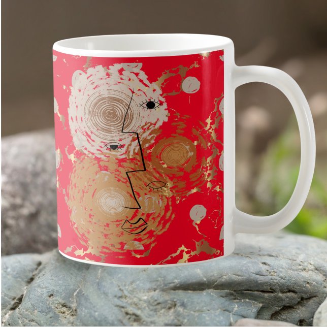 Mug Golden Elegance Abstraite du milieu du siècle (Créateur téléchargé)