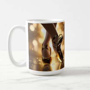 Mug Golden Elegance : Chaussures Ballerina sur Gold Bo