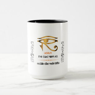 Mug Golden Eye of Horus design en anglais & italien