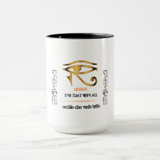 Mug Golden Eye of Horus design en anglais & italien