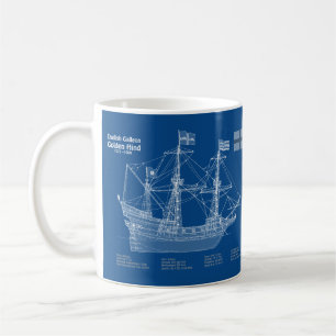 Mug Golden Hind - Plan directeur des navires ABD