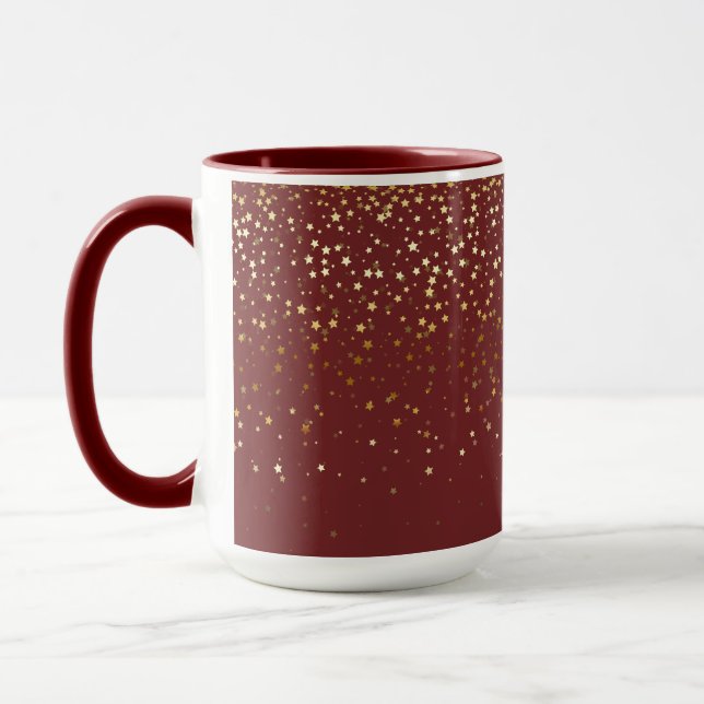 Mug Golden Petite Stars Mug-Burgundy à deux tons (Gauche)