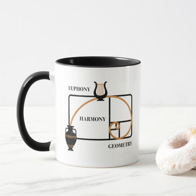 Mug Golden Ratio Greece: Euphony, Harmony, Geometry (Avec donut)