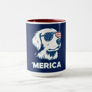 Mug Golden Retriever 4 juillet Merica