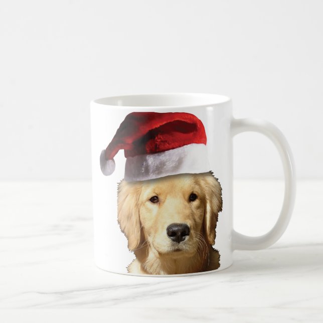 Mug Golden Retriever À Santa Hat (Droite)