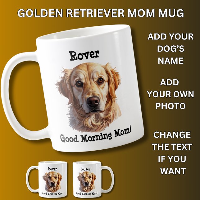 Mug Golden Retriever, Ajouter le nom du chien, Changer (Créateur téléchargé)