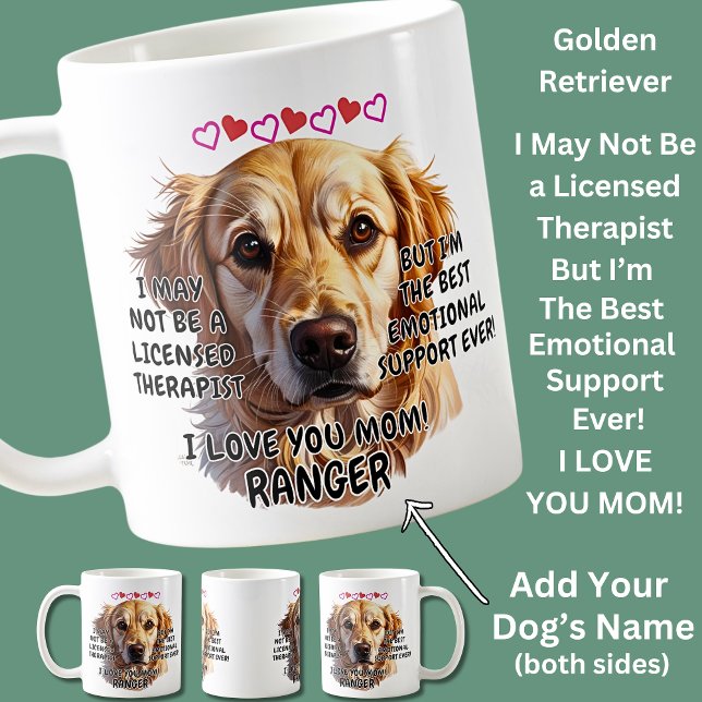 Mug Golden Retriever, Ajouter le nom du chien, modifie (Créateur téléchargé)
