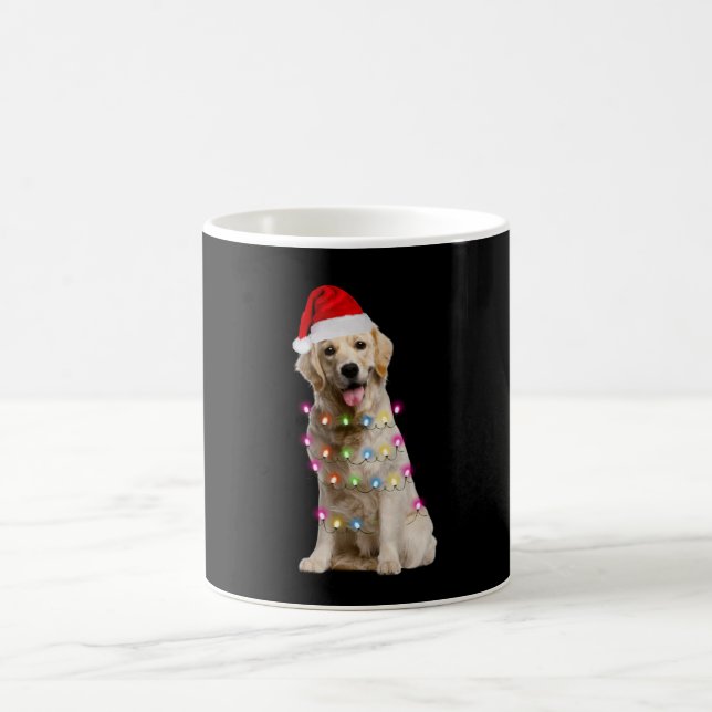 Mug golden retriever assis avec noël (Centre)