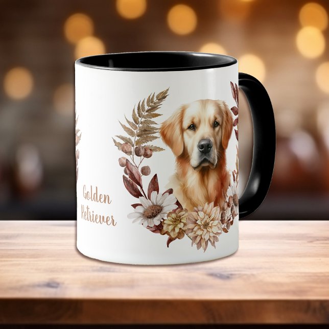 Mug Golden Retriever Automne Wreath (Créateur téléchargé)