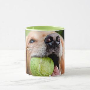 Mug Golden Retriever Avec Le Bal De Tennis