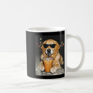 Mug Golden retriever buvant du café glacé chien drôleG