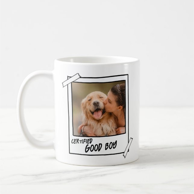 Mug Golden Retriever Certified Good Boy Dog Photo (Gauche)