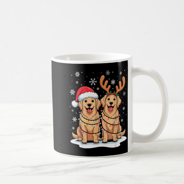 Mug Golden Retriever Christmas Santa Hat Reindeer Ligh (Droite)
