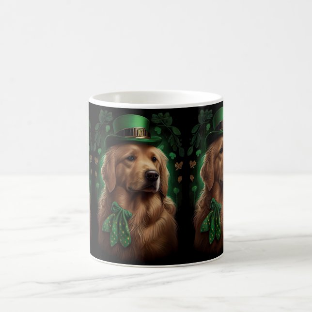 Mug Golden Retriever Dog in St. Patrick's Day (Centre)