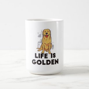 Mug Golden Retriever Dog - La vie est dorée