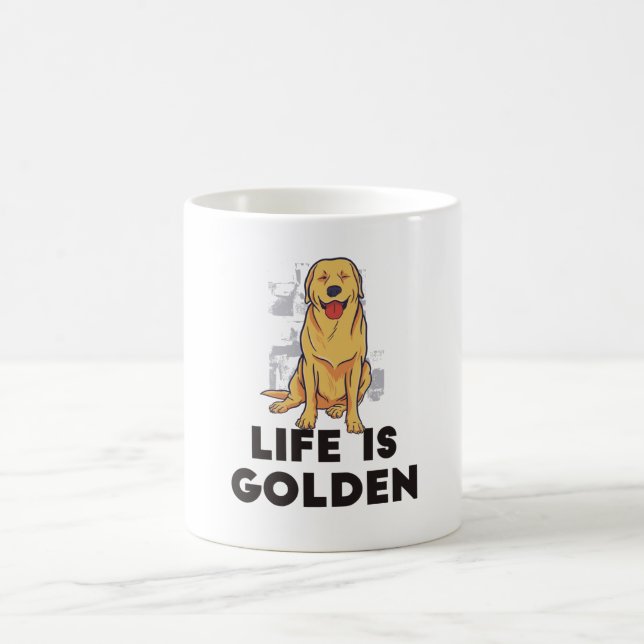 Mug Golden Retriever Dog - La vie est dorée (Centre)