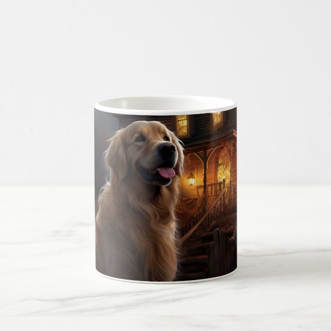 Mug Golden Retriever Halloween Effrayant (Centre)