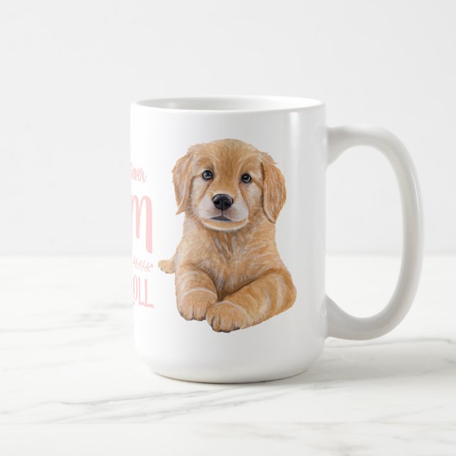 Mug Golden Retriever Maman Cadeau Aquarelle Chien Chie (Droite)