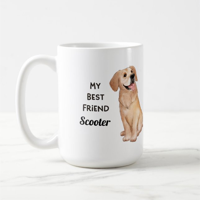 Mug Golden Retriever Mon Meilleur Ami Nom Personnalisé (Gauche)