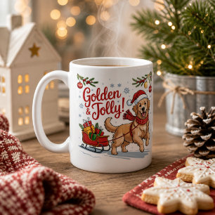 Mug Golden Retriever Noël Golden & Joyeux Vacances