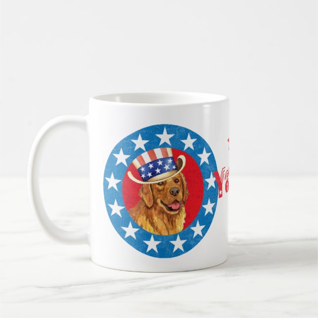 Mug Golden Retriever patriotique (Gauche)