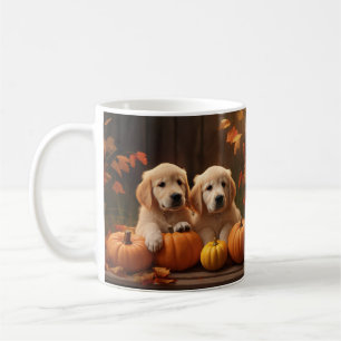 Mug Golden Retriever Puppy Automne Citrouille de plais