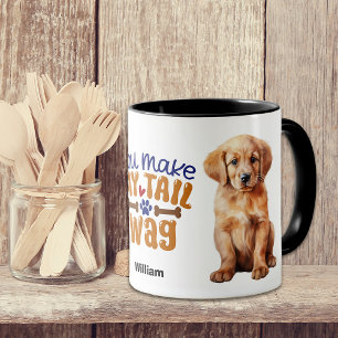 Mug Golden Retriever Puppy You Make My Tail Wag