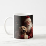 Mug Golden Retriever with Santa Clause Christmas<br><div class="desc">Laissez-vous tenter par l'esprit des vacances grâce à notre design de Noël Père Noël et Chien. C'est l'ajout parfait à votre collection festive !</div>
