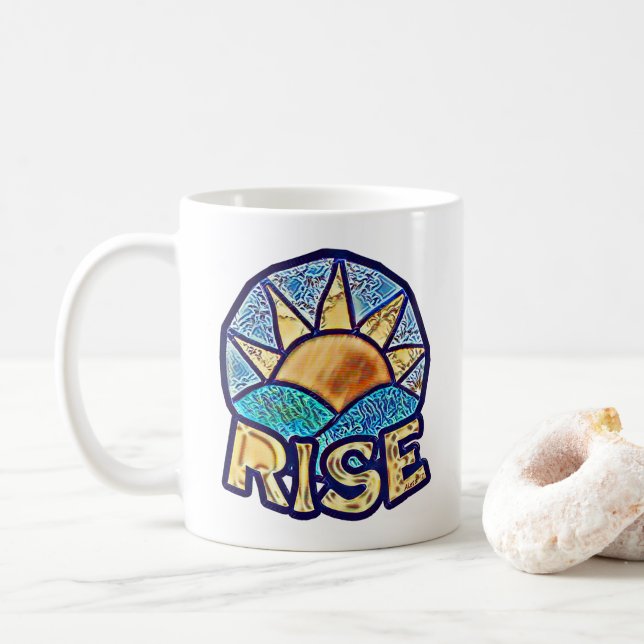 Mug Golden Sun Rise ~ Message de mise à niveau (Avec donut)