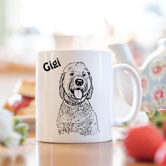 Mug Goldendoodle Chien Dessin Personnalisé À La Main (Créateur téléchargé)