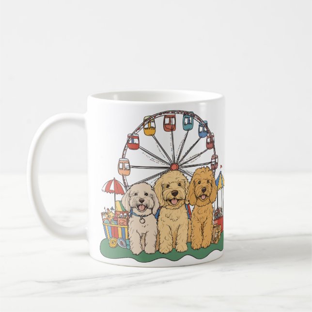 Mug Goldendoodle Chiens À Un Carnaval (Gauche)