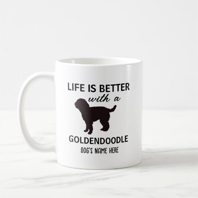 Mug Goldendoodle La vie personnalisée est meilleure (Gauche)