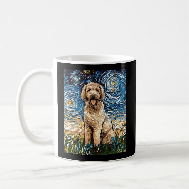 Mug Goldendoodle Starry Night Dog Art Par Aja (Gauche)