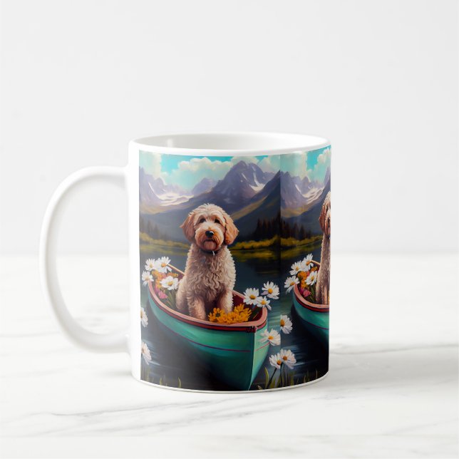 Mug Goldendoodle sur une pagaie : Une aventure pittore (Gauche)