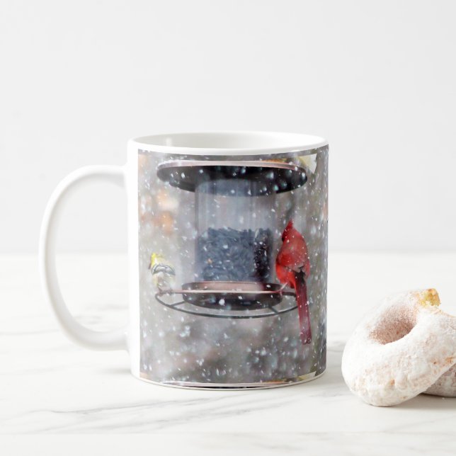 Mug Goldfinch et Cardinal à Feeder (Avec donut)