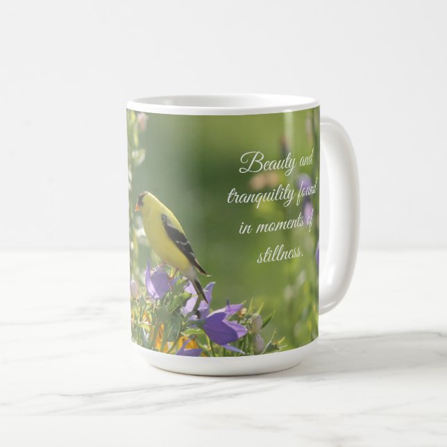 Mug Goldfinch sur Harebell Flower (Devant droit)