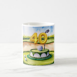 Mug Golf 40th Birthday Cadeau pour Golfer avec nom