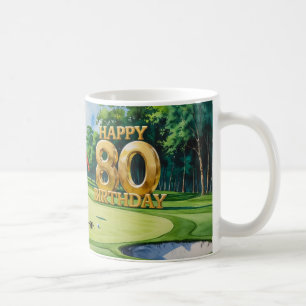 Mug Golf 80e anniversaire sur terrain de golf