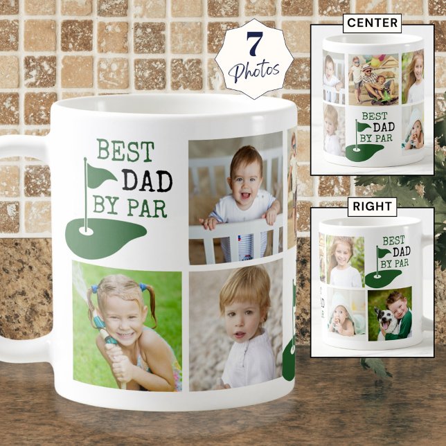 Mug Golf BEST DAD BY PAR PAR 7 Photo Collage (Créateur téléchargé)