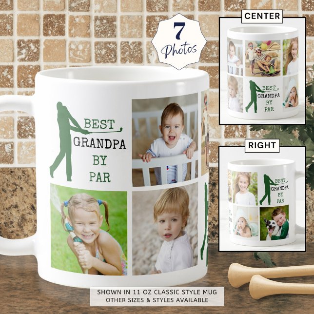 Mug Golf BEST GRANDPA PAR PAR PAR 7 Photo Collage (Créateur téléchargé)