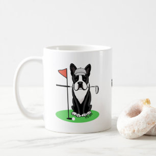 Mug Golf Boston Terrier Chien (noir) mignon
