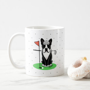 Mug Golf Boston Terrier (noir) mignon chien