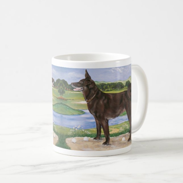 Mug Golf Course Chien Chocolat Lab Mix Funny (Devant droit)