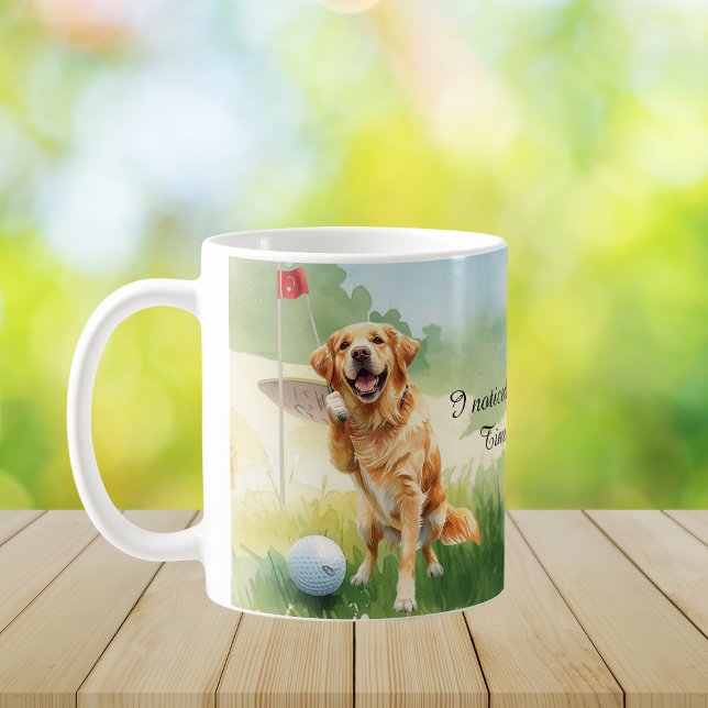Mug Golf en aquarelle Golden Retriever  (Créateur téléchargé)