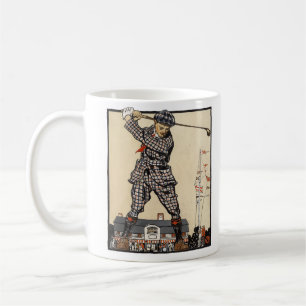 Mug Golf Golfeur Vintage Antique Golf